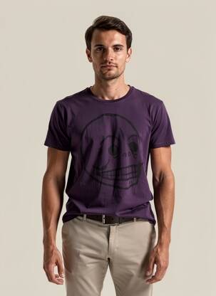 Tricou croială cambrată mâneci scurte violet CHEAP MONDAY bărbat