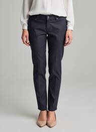 Pantalon slim țesătură poplin mărime normală albastru CHEAP MONDAY femeie