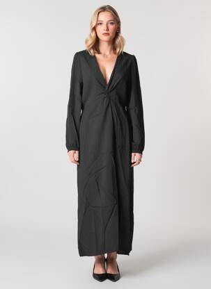 Rochie lungă mâneci lungi mâneci lungi negru GRACE & MILA femeie