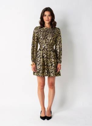 Rochie scurtă mâneci lungi mâneci lungi auriu KILKY femeie