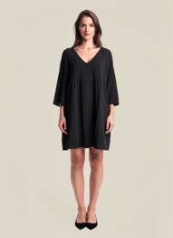 Rochie scurtă mâneci 3/4 mâneci 3/4 negru GRACE & MILA femeie