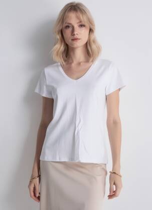 Tricou serigrafie flockată mâneci scurte alb PIECES femeie