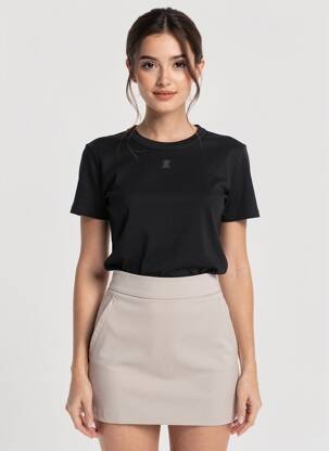 Tricou elasticitate mâneci scurte negru GRACE & MILA femeie