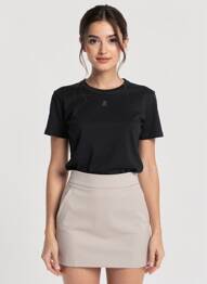 Tricou elasticitate mâneci scurte negru GRACE & MILA femeie