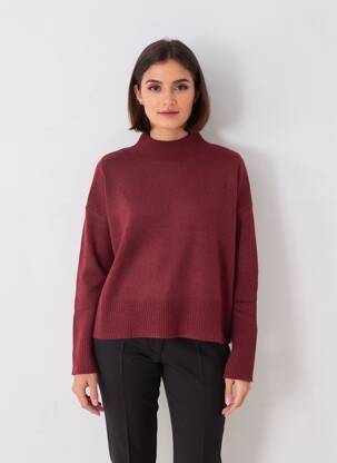 Pulover croială dreaptă mâneci lungi violet GRACE & MILA femeie
