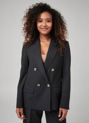 Sacou finisaj interior dublat negru GRACE & MILA femeie