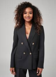 Sacou finisaj interior dublat negru GRACE & MILA femeie