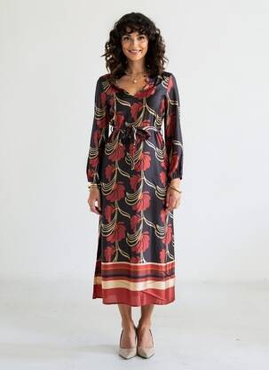Rochie lungă mâneci lungi mâneci lungi negru AMELIE & AMELIE femeie