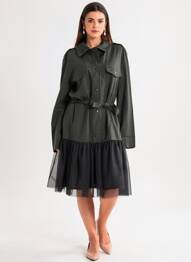 Rochie midi mâneci lungi mâneci lungi verde NÜ femeie
