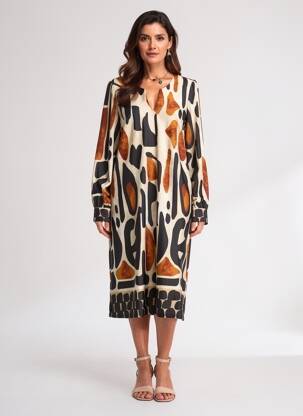 Rochie midi mâneci lungi mâneci lungi negru K-DESIGN femeie