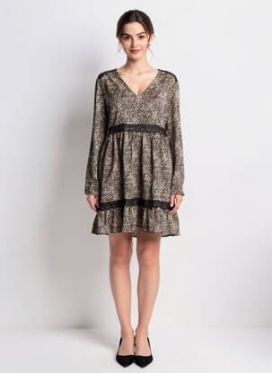 Rochie scurtă mâneci lungi mâneci lungi negru LE TEMPS DES CERISES femeie
