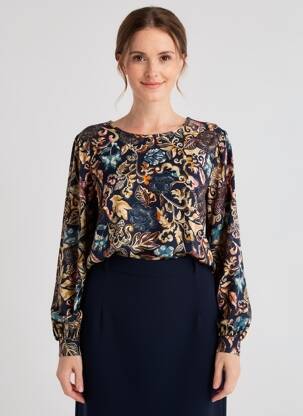 Tricou mâneci lungi mâneci lungi albastru GEISHA femeie