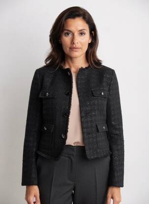 Jachete casual guler rotund negru GEISHA femeie