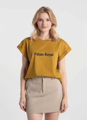 Tricou serigrafie flockată mâneci scurte verde GRACE & MILA femeie