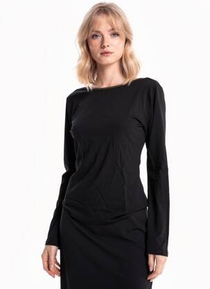 Body guler rotund mâneci lungi negru PIECES femeie