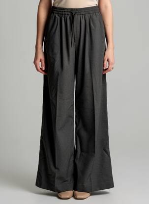 Pantalon evazat talie elastică mărime normală gri GRACE & MILA femeie