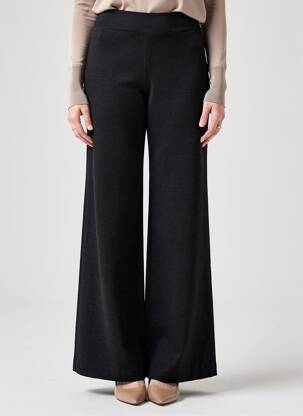 Pantalon evazat talie elastică talie înaltă negru GRACE & MILA femeie
