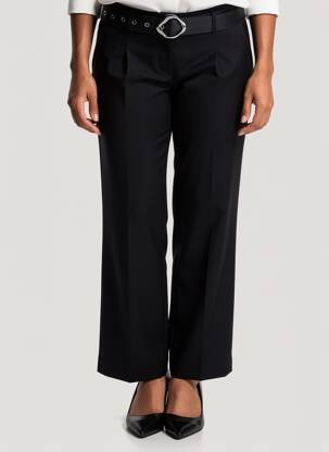 Pantalon drept țesătură poplin talie înaltă negru Y.A.S femeie