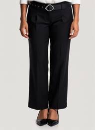 Pantalon drept țesătură poplin talie înaltă negru Y.A.S femeie
