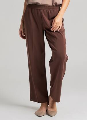 Pantalon drept talie elastică mărime normală maro GRACE & MILA femeie