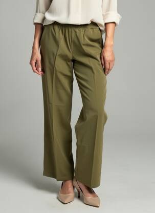 Pantalon drept țesătură crep mărime normală verde GRACE & MILA femeie