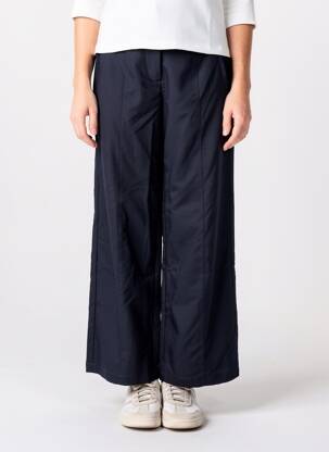 Pantalon larg țesătură poplin talie înaltă albastru Y.A.S femeie