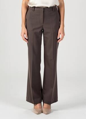 Pantalon evazat închidere cu fermoar sub clapetă cu cârlig talie înaltă maro GRACE & MILA femeie