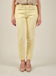 Pantalon 7/8 închidere cu fermoar sub clapetă cu nasturi galben CLOSED femeie