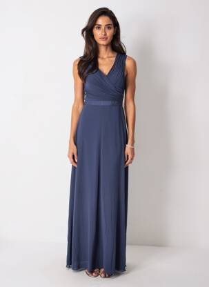 Rochie lungă fără mâneci fără mâneci albastru EVA & LOLA femeie