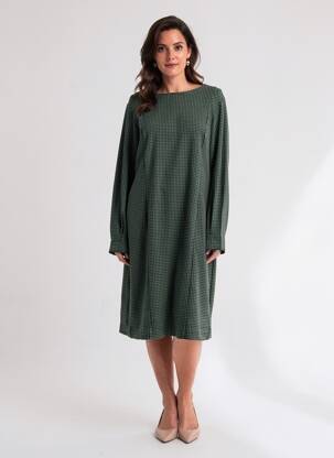 Rochie midi mâneci lungi mâneci lungi verde FRANSA femeie