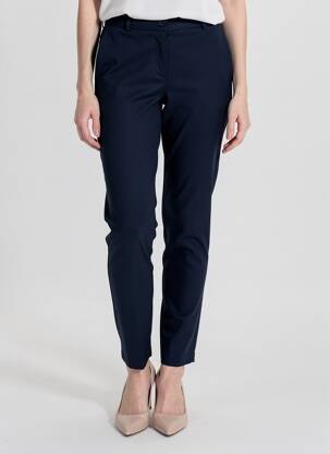 Pantalon slim țesătură poplin mărime normală albastru FRANSA femeie