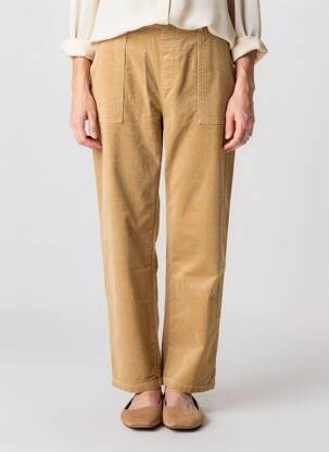 Pantalon drept elasticitate mărime normală bej DEELUXE femeie