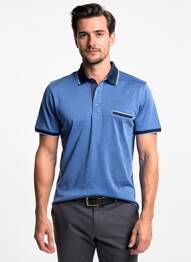 Polo elasticitate mâneci scurte albastru CAP 10 TEN bărbat