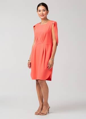 Rochie scurtă mâneci scurte mâneci scurte portocaliu INDI & COLD femeie