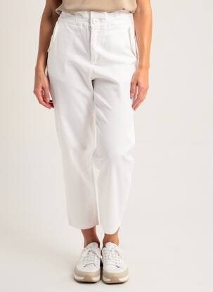 Pantalon 7/8 țesătură poplin mărime normală alb PAN femeie