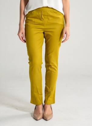 Jegging țesătură poplin mărime normală galben PIMENT ROUGE femeie
