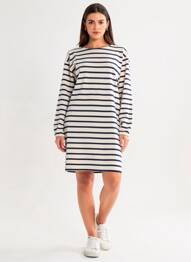 Rochie scurtă mâneci lungi mâneci lungi albastru ICHI femeie