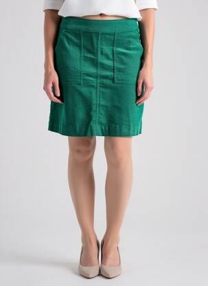 Fustă scurtă buzunare verde ICHI femeie