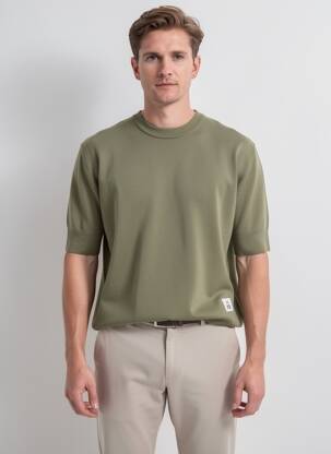Pulover elasticitate mâneci scurte verde MATINIQUE bărbat