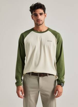 Tricou elasticitate mâneci lungi bej MUSTANG bărbat