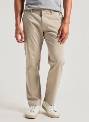 Pantalon chino țesătură poplin mărime normală bej TELERIA ZED bărbat