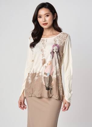 Tricou mâneci lungi mâneci lungi bej PHILDAR femeie