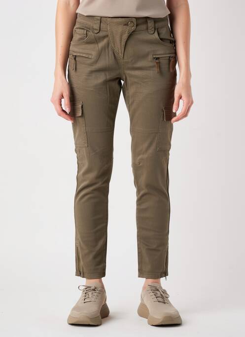 Pantalon cargo țesătură poplin talie joasă maro LA REDOUTE femme