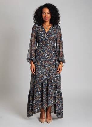 Rochie lungă mâneci lungi mâneci lungi albastru MOLLY BRACKEN femeie