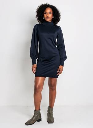 Rochie pulover elasticitate mâneci lungi albastru MOLLY BRACKEN femeie