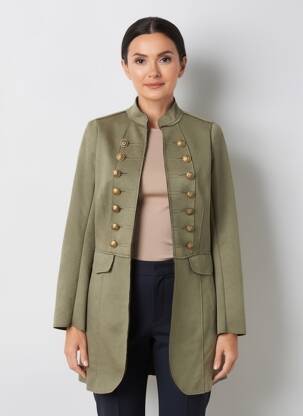 Jachete casual guler rotund verde MOLLY BRACKEN femeie