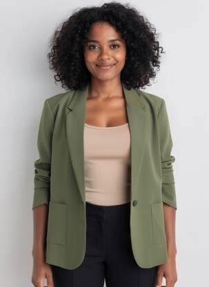Sacou finisaj interior dublat verde CREAM femeie