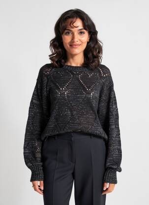 Pulover croială cambrată mâneci lungi negru MOLLY BRACKEN femeie