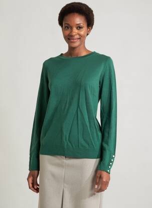 Pulover croială cambrată mâneci lungi verde MOLLY BRACKEN femeie