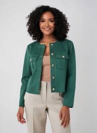 Jachete casual guler rotund verde MOLLY BRACKEN femeie
